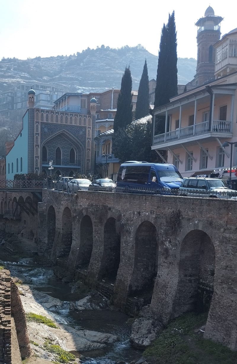 Abanotubani bath district viewed across the Juma Mosque toward Chreli Abano