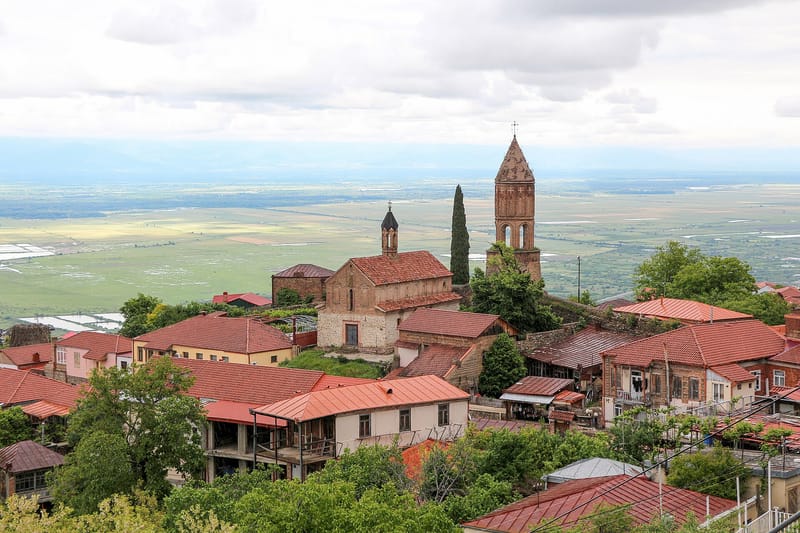Panoramic view of Sighnaghi, the walled city of Kakheti